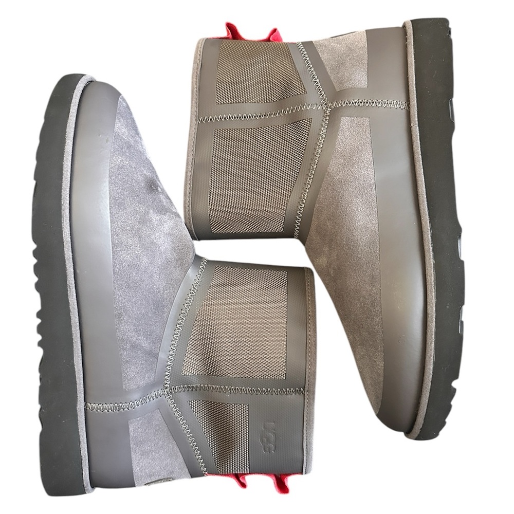 UGG Gray Ankle Boots with Suede Finish